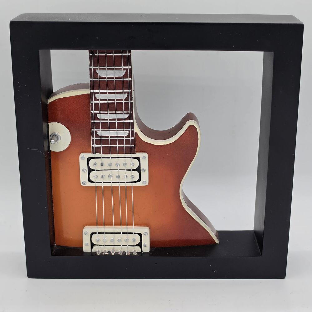 4D Art Music Sculpture FD6016 Electric Guitar Body 8" Framed Wall Decor Piece